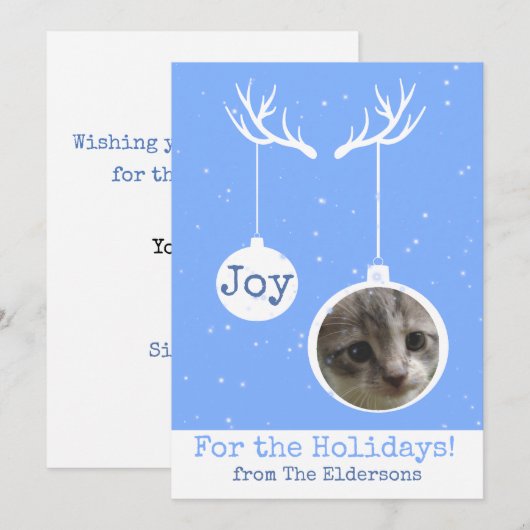 Oh Deer, het is Kerstmis - Flat Photo Card Bedankkaart (Voorkant / Achterkant)