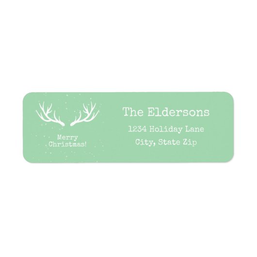 Oh Deer, het is Kerstmis [groen] - Adreslabel Etiket (Voorkant)