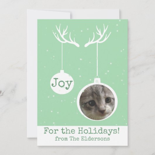 Oh Deer, het is Kerstmis [groen] - Flat Photo Card Bedankkaart (Voorkant)