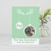 Oh Deer, het is Kerstmis [groen] - Flat Photo Card Bedankkaart (Staand voorkant)