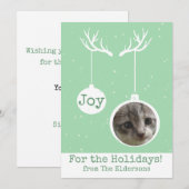 Oh Deer, het is Kerstmis [groen] - Flat Photo Card Bedankkaart (Voorkant / Achterkant)