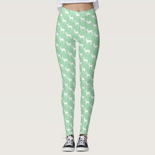 Oh Deer, het is Kerstmis [groen] - Leggings (Voorkant)