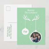 Oh Deer, het is Kerstmis [groen] - Vakantiegaand B Uitnodiging Briefkaart (Voorkant / Achterkant)