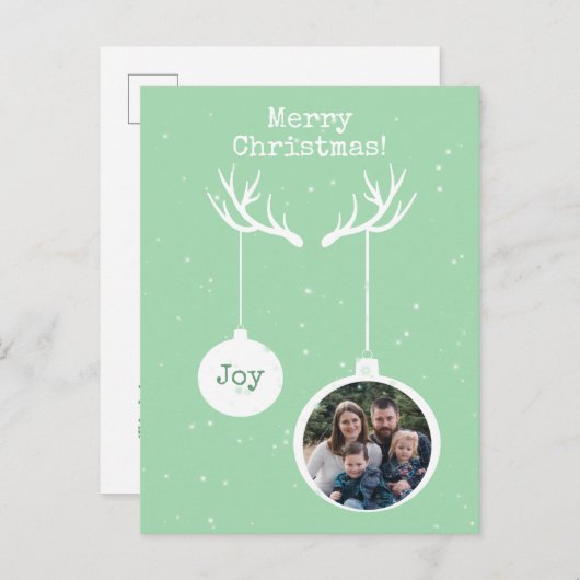 Oh Deer, het is Kerstmis [groen] - Vakantiegaand B Uitnodiging Briefkaart (Voorkant / Achterkant)