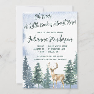 Oh Deer! Hier is bijna een kleine bok. Baby Shower Kaart