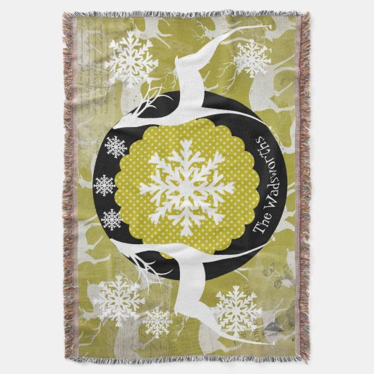 Oh Deer Holiday Throw Deken (Voorkant Verticaal)
