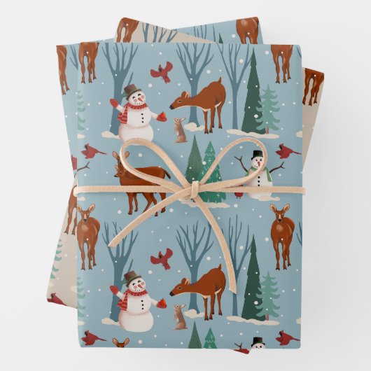Oh Deer Holiday Wrap (3 vellen) Inpakpapier Vel (In situ)