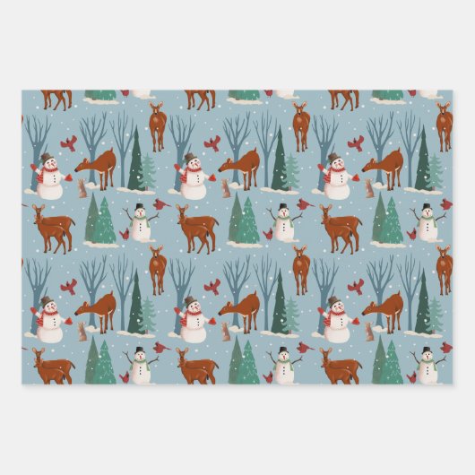 Oh Deer Holiday Wrap (3 vellen) Inpakpapier Vel (Voorkant)