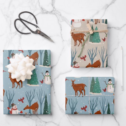 Oh Deer Holiday Wrap (3 vellen) Inpakpapier Vel (Voorkant)