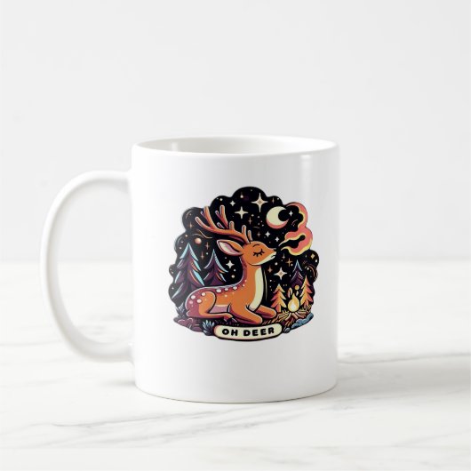 Oh Deer Huidige Grafische Stijl Koffiemok (Links)