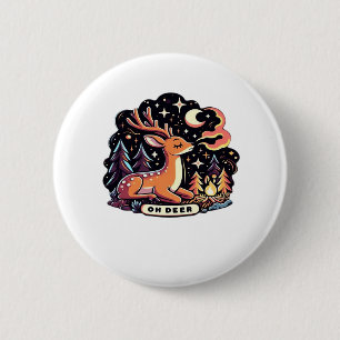 Oh Deer Huidige Grafische Stijl  Ronde Button 5,7 Cm