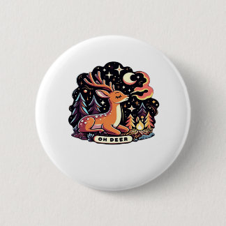 Oh Deer Huidige Grafische Stijl Ronde Button 5,7 Cm