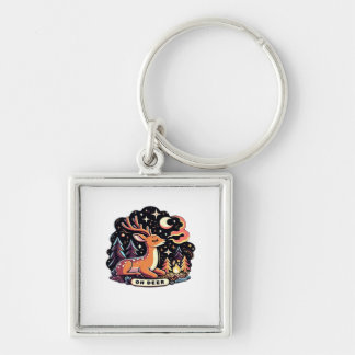 Oh Deer Huidige Grafische Stijl Sleutelhanger