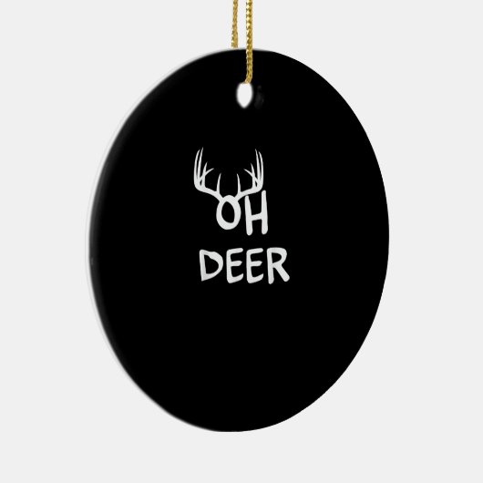 Oh Deer Hunter Rustic Outdoor Design Keramisch Ornament (Rechts)