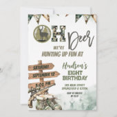 Oh Deer Hunting Camo Birthday Invitation Kaart (Voorkant)
