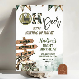Oh Deer Hunting Camo Birthday Invitation Kaart