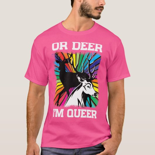 Oh Deer Ik ben Queer Rainbow Lgbt Pride Gay T-shirt (Voorkant)