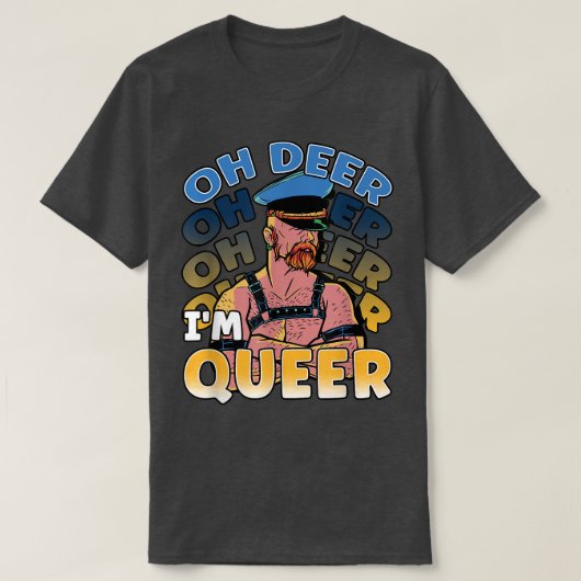 Oh Deer ik ben Queer Rainbow LGBT Pride T-shirt (Design voorkant)
