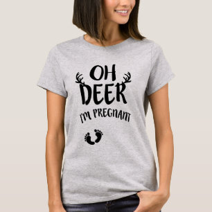 Oh Deer, ik ben zwanger kerstvrouwelijk Shirt
