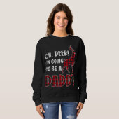 Oh Deer I'm Going To Be a Daddy Plaid Reindeer Chr Trui (Voorkant volledig)