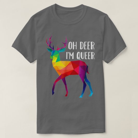 Oh Deer Im Queer Funny Pun LGBT Rainbow Gay Pride T-shirt (Design voorkant)