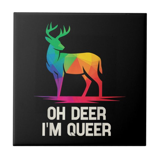 Oh Deer im Queer LGBT Tegeltje (Voorkant)