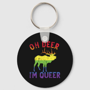Oh Deer Im Queer Rainbow LHBT Gay Pride Panual Les Sleutelhanger