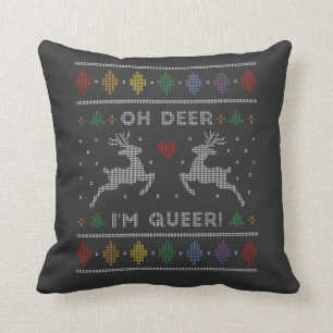 Oh Deer Im Queer Ugly Christmas Sweater Kussen