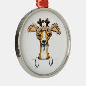 Oh Deer Italiaanse Greyhound Metalen Ornament (Rechts)
