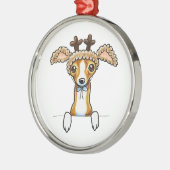 Oh Deer Italiaanse Greyhound Metalen Ornament (Links)