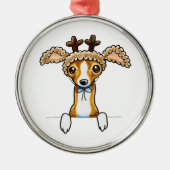 Oh Deer Italiaanse Greyhound Metalen Ornament (Voorkant)
