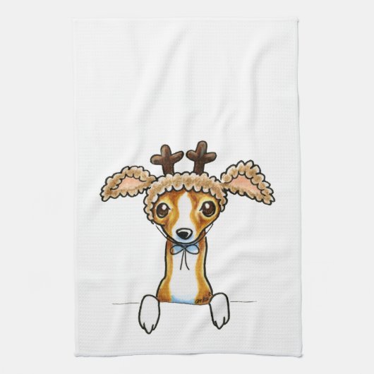 Oh Deer Italiaanse Greyhound Theedoek (Verticaal)