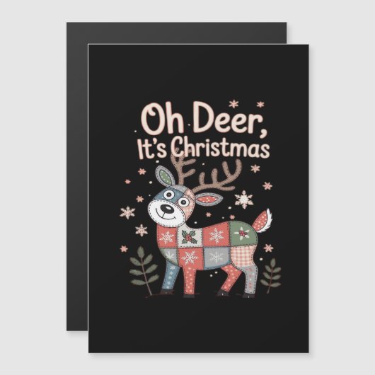 Oh Deer Its Christmas Miniature Patchwork Squares  (Voorkant / Achterkant)