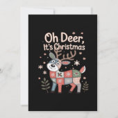 Oh Deer Its Christmas Miniature Patchwork Squares Feestdagenkaart (Voorkant)