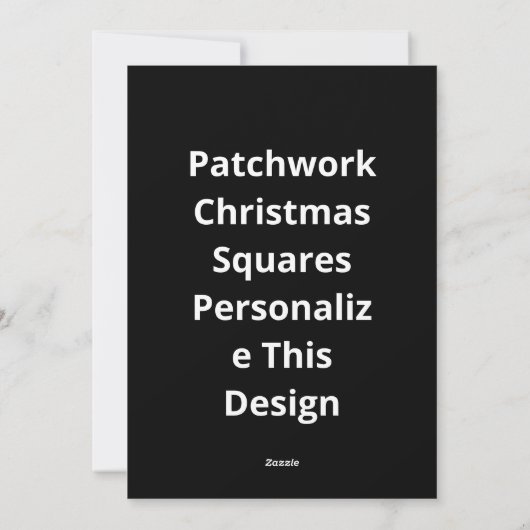 Oh Deer Its Christmas Miniature Patchwork Squares Feestdagenkaart (Achterkant)