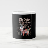 Oh Deer Its Christmas Miniature Patchwork Squares Grote Koffiekop (Voorkant)