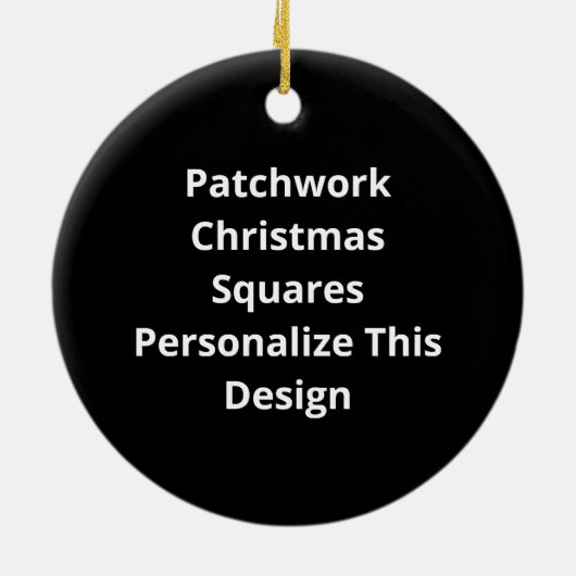 Oh Deer Its Christmas Miniature Patchwork Squares Keramisch Ornament (Achterkant)