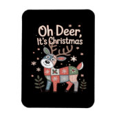 Oh Deer Its Christmas Miniature Patchwork Squares Magneet (Verticaal)