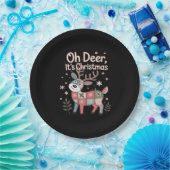 Oh Deer Its Christmas Miniature Patchwork Squares Papieren Bordje (Feest)