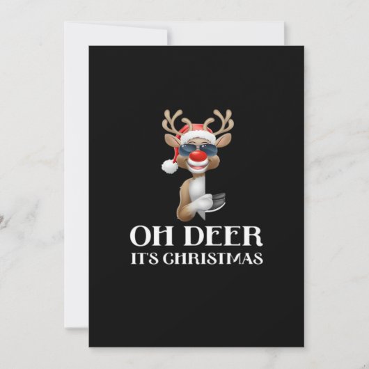 Oh Deer Its Christmas Reindeer Style Feestdagenkaart (Voorkant)