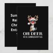 Oh Deer Its Christmas Reindeer Style Feestdagenkaart (Voorkant / Achterkant)