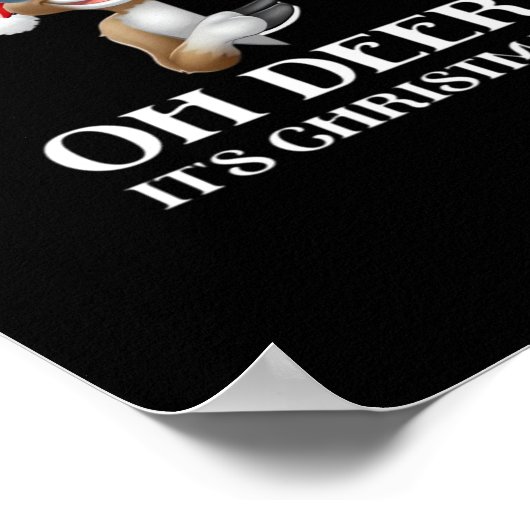 Oh Deer Its Christmas Reindeer With Red Nose And S Poster (Hoek)