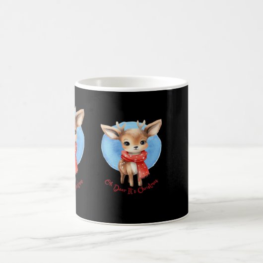 Oh Deer Its Christmas Retro Classic Design Koffiemok (Center)