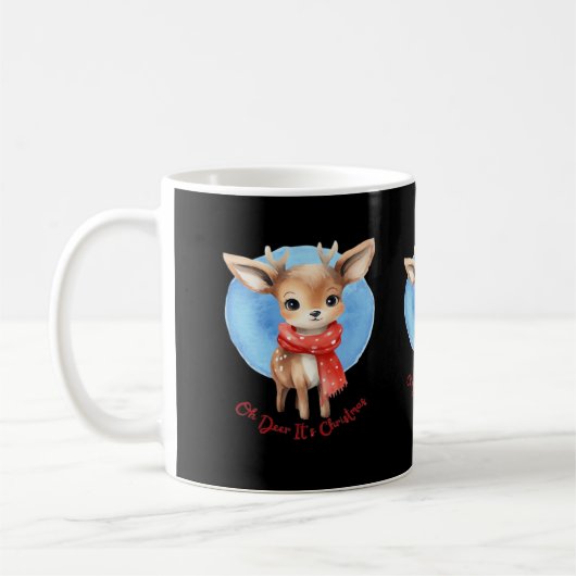 Oh Deer Its Christmas Retro Classic Design Koffiemok (Links)