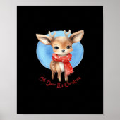 Oh Deer Its Christmas Retro Classic Design  Poster (Voorkant)