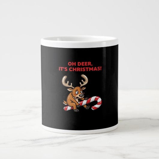 Oh Deer Its Christmas Stressed Reindeer With Sweet Grote Koffiekop (Voorkant)