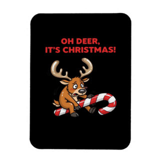 Oh Deer Its Christmas Stressed Reindeer With Sweet Magneet
