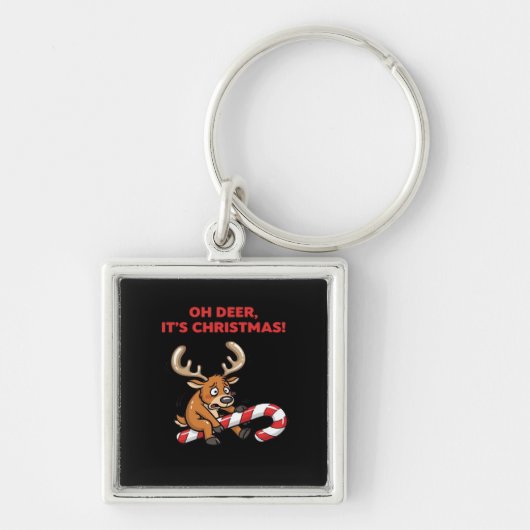 Oh Deer Its Christmas Stressed Reindeer With Sweet Sleutelhanger (Voorkant)