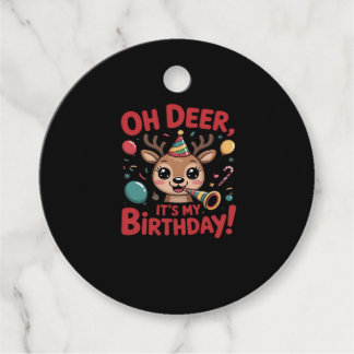 Oh Deer Its My Birthday Cute Reindeer Festive Styl Bedankjes Labels