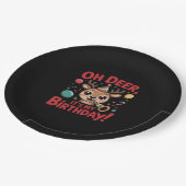 Oh Deer Its My Birthday Cute Reindeer Festive Styl Papieren Bordje (Gekanteld)
